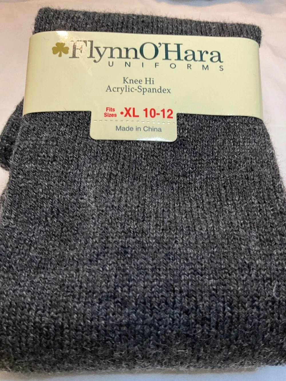 These are charcoal grey FlynnO'Hara‎ Uniforms knee-high acrylic-spandex socks in